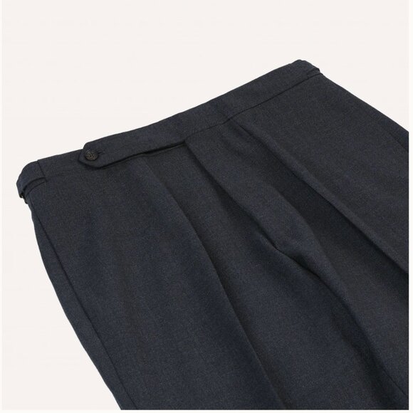 Drakes Charcoal Tropical Wool Single Pleat Trouser - 42 (30 US) - Picture 10 of 12